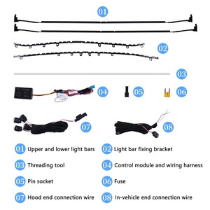 Rejilla de iluminación de parachoques delantero luminosa LED W214, nueva barra de luz de rejilla delantera luminosa LED para Mercedes Benz Clase E E200 2024-2025 - Product Image 3