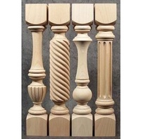 Balustre en colimaçon de luxe en bois sculpté à la main avec un motif floral baroque pour rampes d'escaliers ou tendances de pieds de meubles