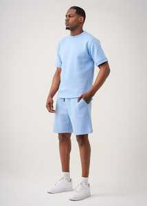 2025 été nouvelle mode haute qualité imprimé coton Polyester hommes décontracté Fitness porter ensemble t-shirt et Shorts - Product Image 2