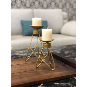 Nouvelle arrivée dernière conception ramadan décoration de la maison bougeoir en forme d'étoile bougeoir de couleur noire et dorée au meilleur prix - Product Image 3