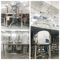 Homogénéisateur haute vitesse à commande PLC, émulsifiant sous vide, machine de fabrication de crème éclaircissante pour la peau 380V/220V 500L pour l'alimentation et les produits chimiques