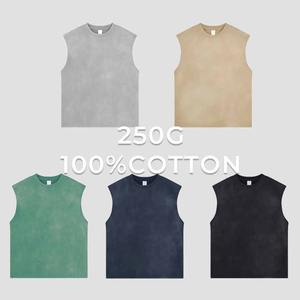 Sudaderas con capucha sin mangas lavadas para hombre, ropa de calle, camisetas sin mangas con capucha, Camiseta deportiva, estilo informal, sudaderas con capucha sin mangas para hombre, proveedor - Product Image 5