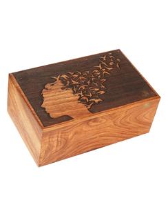 Hind Handicrafts Boîte en bois Urnes funéraires pour cendres humaines Urnes funéraires adultes (arbre de 250 pouces cubes) - Product Image 2