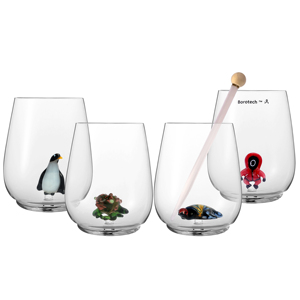 Ensemble de verres à vin sans pied soufflés à la main à paroi mince Verrerie de luxe colorée de 7 oz pour l'élégance et le style - Product Image 2
