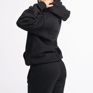 Logo personnalisé femmes automne hiver velours survêtement deux pièces à capuche survêtement ensemble maternité respectueux de l'environnement aéroporté - Product Image 5