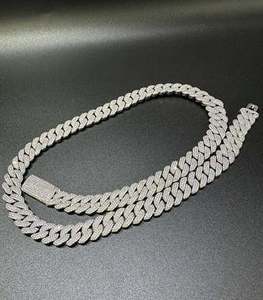 VVS Moissanite 925 plata esterlina 12MM 22 pulgadas collar perla joyería - Product Image 3