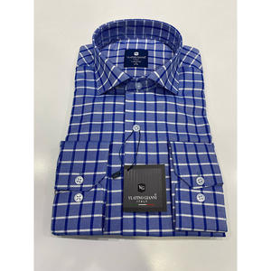 Cómoda Camisa ajustada para hombres 100 por ciento tela transpirable de algodón hecha en Turkiye ropa formal e informal de manga larga - Product Image 1