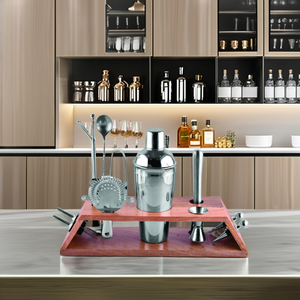 Juego de barras de madera de primera calidad de acero inoxidable con una elegante colección de artículos de Bar de diseño clásico - Product Image 2