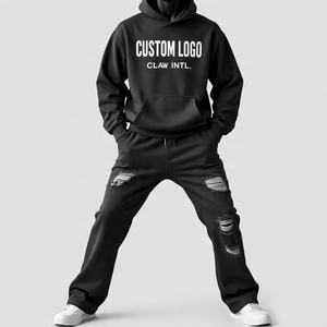 เสื้อสวมหัวมีฮู้ดและกางเกงวอร์มสำหรับผู้ชายผ้าฝ้าย100% GSM 600โลโก้ออกแบบได้ตามที่ต้องการ - Product Image 5