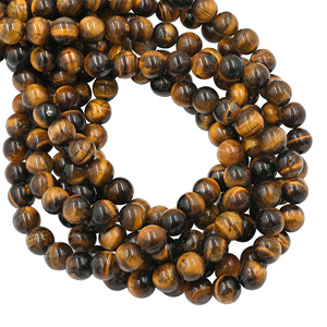Ojo de tigre natural de 10 a 12 mm, forma redonda y lisa, piedra preciosa, hebras de cuentas de 13 pulgadas para la fabricación de joyería. - Product Image 2