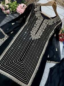 Nuevo diseñador tradicional Salwar Kameez Party Wear Top y pantalón con elegante Duppata y trabajo de bordado - Product Image 2