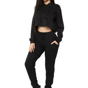 Custom Logo 100% Cotton Slim Fit <b>Women's</b> Hood <b>Tracksuit</b> <b>Velour</b> Two-Piece Quick Dry Sportswear for Jogging Printed Fleece - Product Image 4