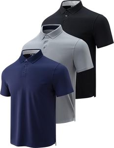 เสื้อโปโลปักโลโก้ตามสั่งสำหรับผู้ชาย ผ้าคอตตอนผสมโพลีเอสเตอร์เนื้อหนัก 220 กรัม ระบายอากาศได้ดี แขนสั้น เหมาะสำหรับตีกอล์ฟ - Product Image 1