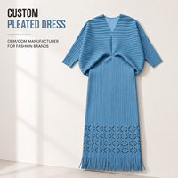 Robe plissée sur mesure, mode féminine, fabricant OEM, fournisseur de vêtements à marque privée pour les marques de boutiques, production en petites séries