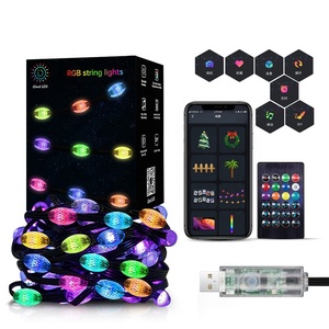 Tira de luz mágica de diamante RGB para decoración de exteriores, cadena de luz USB impermeable para jardín, Navidad, vacaciones - Product Image 1