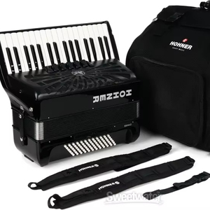 Acordeón de Piano Hohner Bravo III 72 Diatónico MUY SONORO, con Funda Negra y Correas, LISTO PARA ENVIAR - Product Image 1