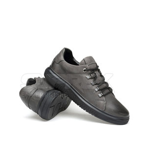 Custom Color Solid Genuine <b>Leather</b> Lace-Up Lightweight Mens Lifestyle <b>Sneakers</b> Soft Sole Comfortable Walking Casual - Product Image 6