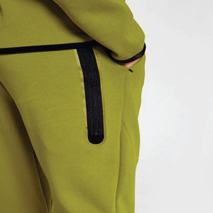 Logo de marque personnalisé 69% coton 31% polyester vert garçons Tech polaire survêtement fermeture éclair complète à capuche Joggers pantalons de survêtement survêtement - Product Image 4