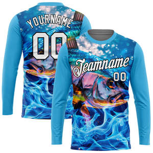Jersey de pesca con estampado personalizado, camisa de manga larga para hombres, transpirable, UPF 50 +, ropa de secado rápido para exteriores para clubes y eventos de pesca - Product Image 2