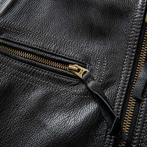 Veste d'hiver pour homme en cuir véritable au design élégant, longue et fine, avec logo sur le devant, imperméable, respirante et coupe-vent - Product Image 5