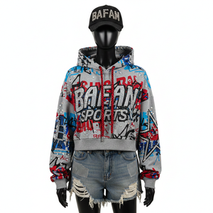 Sweat à capuche pour femme en sublimation, coton de haute qualité, polaire 280 GSM, respirant, toucher doux, style à panneaux imprimés, sweat-shirts sublimés basiques - Product Image 1