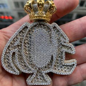 Collier Hip Hop Classique en Laiton Modèle 01 Ice Box Jewells, Pendentif Diamant Bling Bling, Bijou Rap Tendance pour Homme - Product Image 1