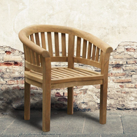 Hochwertiges Unbehandeltes Teakholz Modernes Outdoor-Sofa-Set für Hotelnutzung Halbmond-Garten Gebogenes Pool-Lounge-Sofa