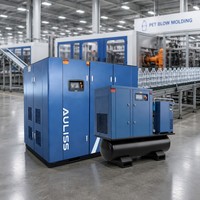 Compresseur d'air à vis sans huile lubrifié à l'eau haute pression 30 bars 40 bars PM VSD pour machine de soufflage de bouteilles PET Auliss