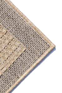 Tapis en polypropylène aspect sisal, beige naturel, bordure abstraite moderne, à poils plats, tissé à la machine, lavable, résistant aux taches, 6 mm, sur mesure - Product Image 3