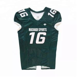 Camiseta de fútbol americano personalizada al por mayor, camiseta de fútbol bordada de sarga, uniformes de fútbol de poliéster 100% - Product Image 1