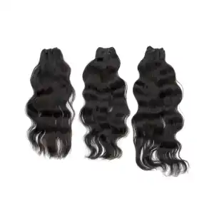 Extensiones de pelo natural de trama de máquina de paquetes de pelo vietnamita de la mejor calidad al por mayor Color negro ondulado natural - Product Image 1