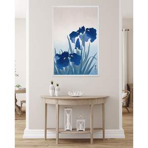 Affiche « Irises » de Ohara Koson de 1925-36, cadre en bois de couleur blanche - Product Image 1
