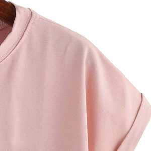 Verano personalizado mujer recortada Top Camiseta 100% algodón Mujer camiseta estampado gráfico Hip Hop ropa mujer camiseta - Product Image 4