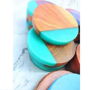 Personalized Hot Selling Wood Resin Inlay Coasters <b>Kitchen</b> <b>Accessories</b> Tableware Product Indian Handicrafts for Sale - Product Image 4