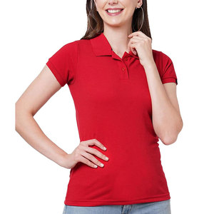 Polo negro con logotipo personalizado de alta calidad/Polo de algodón pesado/Polo deportivo de moda al por mayor para mujer - Product Image 3