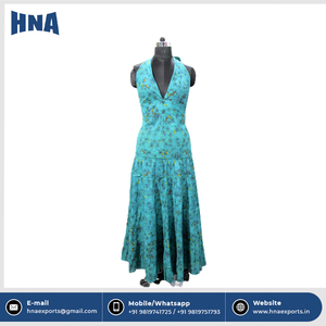 Nuevo Vestido Casual de Moda con Estampado Floral para Mujer, Talla Grande, Largo hasta el Suelo, Cuello en V, 100% Algodón Tejido, Lavable, Precio al por Mayor - Product Image 6