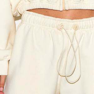 ชุดวอร์มแบบสวมศีรษะสวมใส่สบายสำหรับผู้หญิงเสื้อครอปแขนยาว + กางเกงขายาวชุดใส่เล่นชุดลำลองสำหรับผู้หญิง - Product Image 5