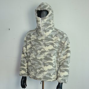 Custom Oversized Unisex Sherpa Fleece <b>Flannel</b> Hoodies Outdoor Thick Jacquard Pattern Casual Men's Sherpa Fleece <b>Jacket</b> - Product Image 1