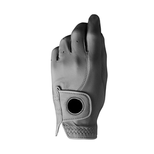 OEM servicio personalizado transpirable cuero Palma protección guantes de golf impermeable sintético con logotipo personalizado color gris - Product Image 2