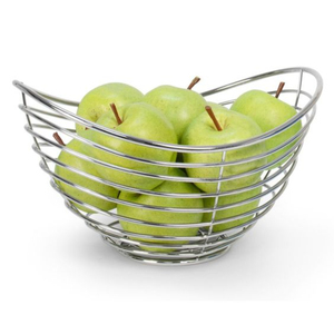 Vaisselle de conception standard corbeille à fruits de qualité supérieure en acier inoxydable de forme incurvée panier de stockage de fruits frais au meilleur prix - Product Image 1