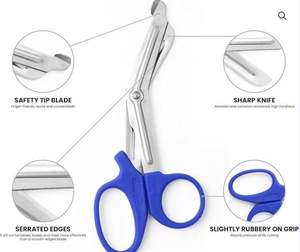 TRINITY INTERNATIONALS Tijeras de vendaje manual de acero inoxidable Premium para enfermeras de cirugía general - Product Image 6