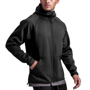 Sweat à capuche zippé personnalisé pour hommes en hiver avec motifs brodés teints en couleur unie 100% sweat à capuche transfrontalier en molleton de coton pour hommes - Product Image 1