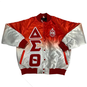 Trendy Delta Sigma Theta Satin Varsity <b>Jacket</b> Men <b>Women</b> Tie Dyed Gradient Color Greek Sorority 1913 Bomber <b>Jacket</b> - Product Image 2