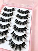 Faux cils effet vison, cils volumineux et spectaculaires, réutilisables, épais, pour les fêtes et le maquillage quotidien