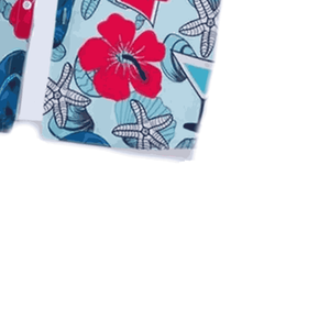 T-shirt à imprimé hawaïen pour hommes, en polyester durable, en éponge, à col montant et design unique, pour les vêtements de plage de grande taille, nouvel arrivage - Product Image 3