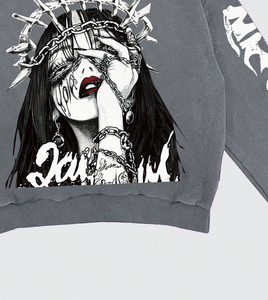 Sweat-shirt à capuche unisexe imprimé sérigraphie, streetwear tendance, pour production en gros personnalisée - Product Image 6