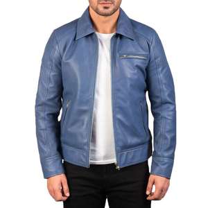 Chaqueta de Cuero para Hombre con Logotipo Frontal en Tela de Lona, Diseño Transpirable, Estilo Único, Ropa Urbana de Alta Calidad para Unisex - Product Image 2
