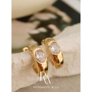 Orecchini a Cerchio Vintage con Fiori Geometrici in Cristallo e Zirconi, Placcati in Oro, per Feste o Regali, con Diamanti e Perle come Pietre Principali - Product Image 6