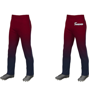 Pantalones de béisbol personalizados para jóvenes Ropa deportiva combinada roja y negra Pantalones de béisbol de equipo adulto de longitud completa - Product Image 2