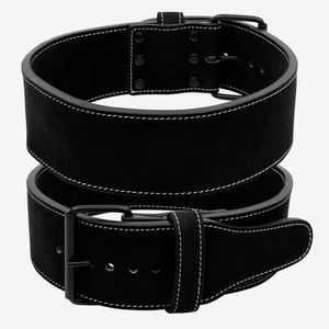 Venta al por mayor 2025 logotipo personalizado gimnasio powerlifting cinturón negro sólido cuero de vaca resistente 4 pulgadas guantes para levantamiento de pesas ciudad - Product Image 1